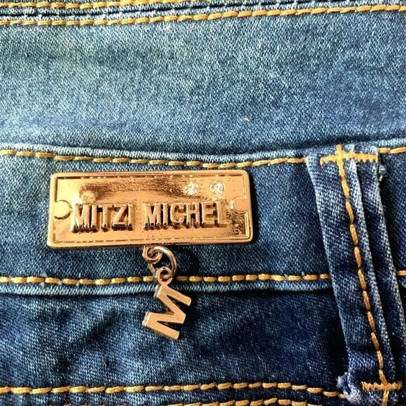 Mitzi Michel Sz 7 High Waisted 3-Button Stretch Skinny Jeans 9B - Picture 4 of 9